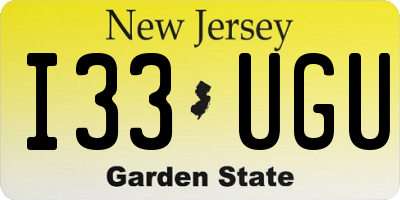 NJ license plate I33UGU