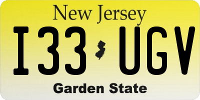 NJ license plate I33UGV