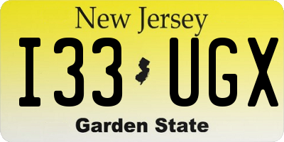 NJ license plate I33UGX
