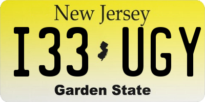 NJ license plate I33UGY