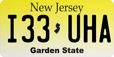 NJ license plate I33UHA