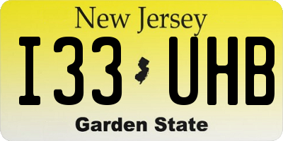 NJ license plate I33UHB