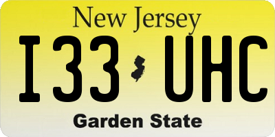 NJ license plate I33UHC