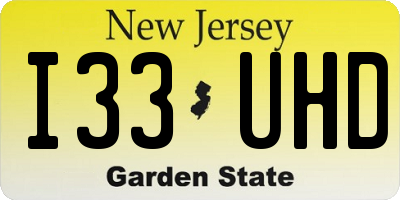 NJ license plate I33UHD