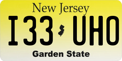 NJ license plate I33UHO