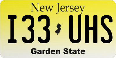 NJ license plate I33UHS