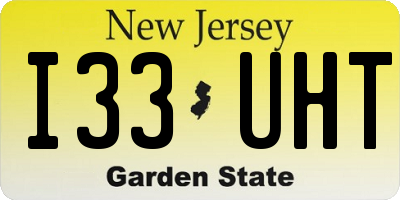 NJ license plate I33UHT