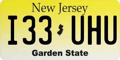 NJ license plate I33UHU