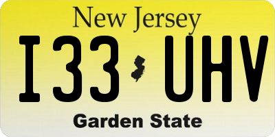 NJ license plate I33UHV