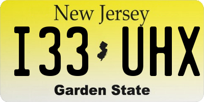 NJ license plate I33UHX