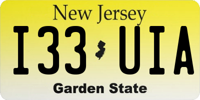 NJ license plate I33UIA