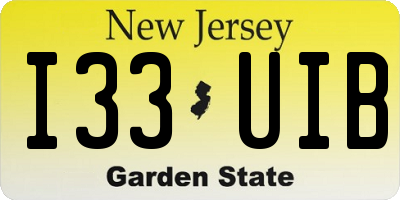 NJ license plate I33UIB
