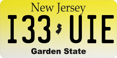 NJ license plate I33UIE