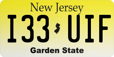 NJ license plate I33UIF