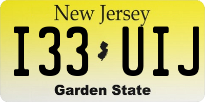 NJ license plate I33UIJ