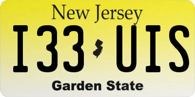 NJ license plate I33UIS
