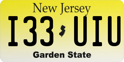 NJ license plate I33UIU