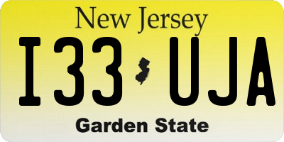 NJ license plate I33UJA