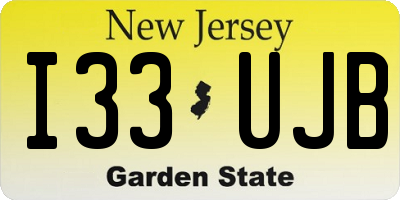 NJ license plate I33UJB