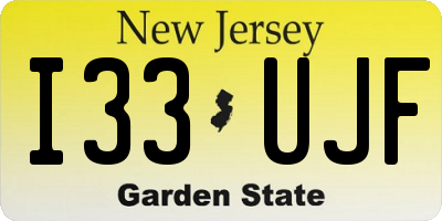NJ license plate I33UJF