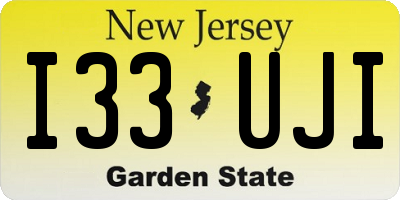 NJ license plate I33UJI