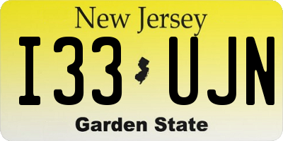 NJ license plate I33UJN