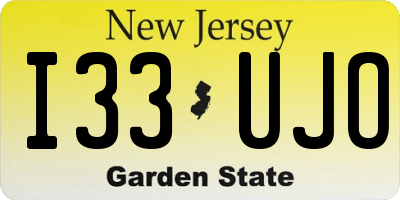 NJ license plate I33UJO