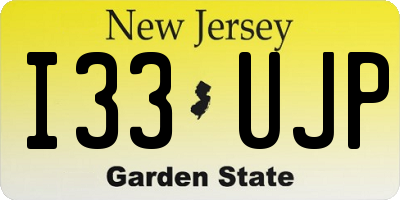 NJ license plate I33UJP