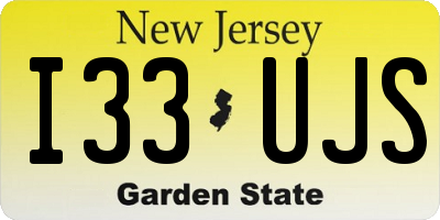 NJ license plate I33UJS