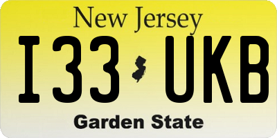 NJ license plate I33UKB