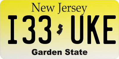 NJ license plate I33UKE