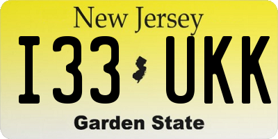 NJ license plate I33UKK