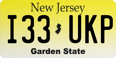 NJ license plate I33UKP