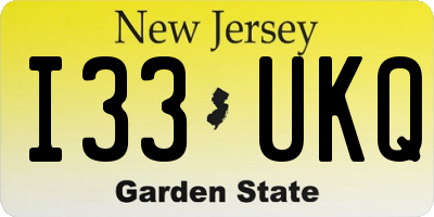 NJ license plate I33UKQ