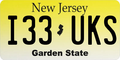 NJ license plate I33UKS