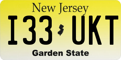 NJ license plate I33UKT