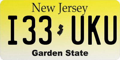 NJ license plate I33UKU
