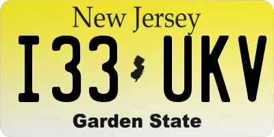 NJ license plate I33UKV
