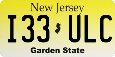 NJ license plate I33ULC
