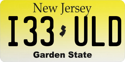 NJ license plate I33ULD