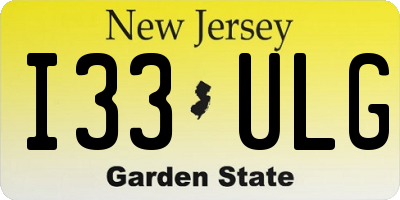 NJ license plate I33ULG