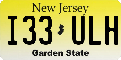 NJ license plate I33ULH