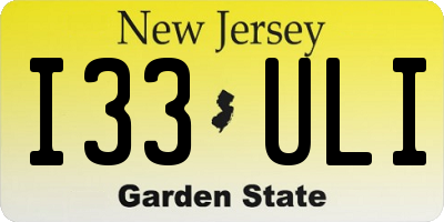 NJ license plate I33ULI