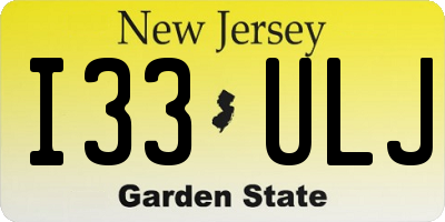 NJ license plate I33ULJ