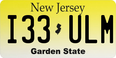 NJ license plate I33ULM