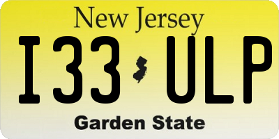 NJ license plate I33ULP