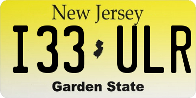 NJ license plate I33ULR