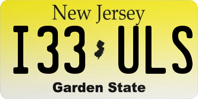 NJ license plate I33ULS