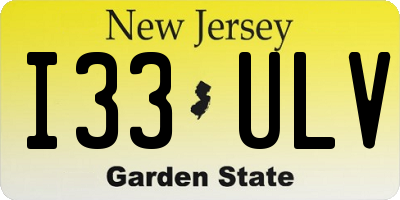NJ license plate I33ULV