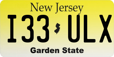 NJ license plate I33ULX
